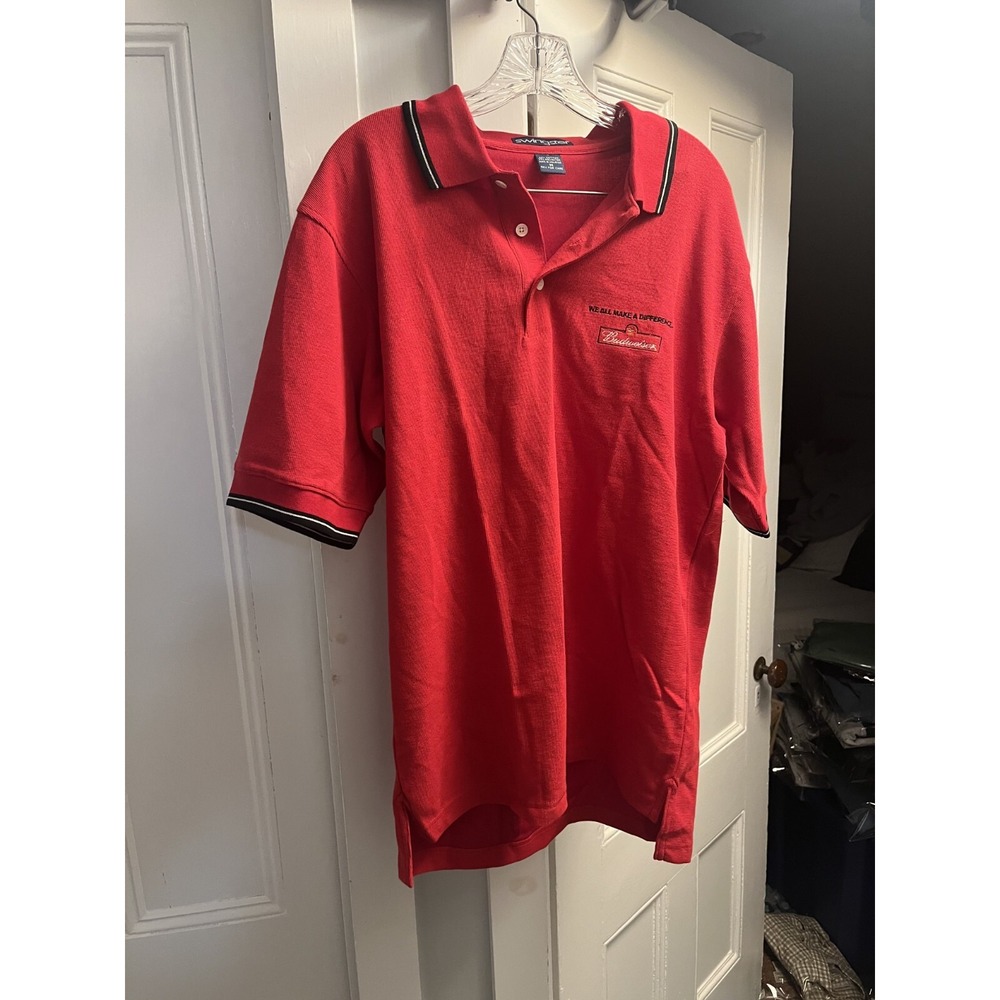 Swingster Budweiser Red Polo Shirt Mens Size M